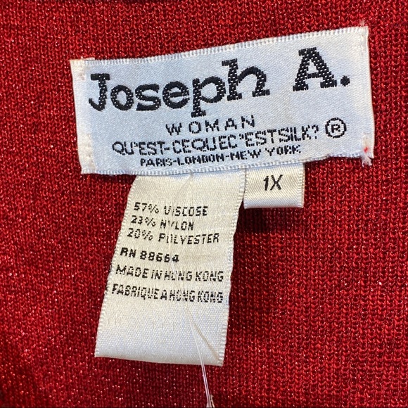 NWT Joseph A Red Knit Sequins Top Size 1X - Picture 11 of 13